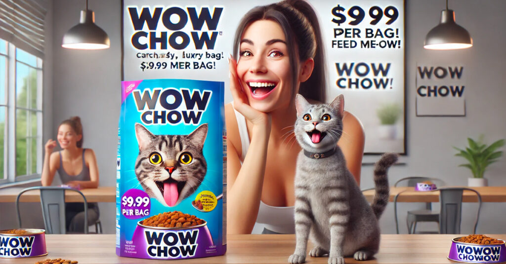 AI Generated Wow Chow Cat Food Ad